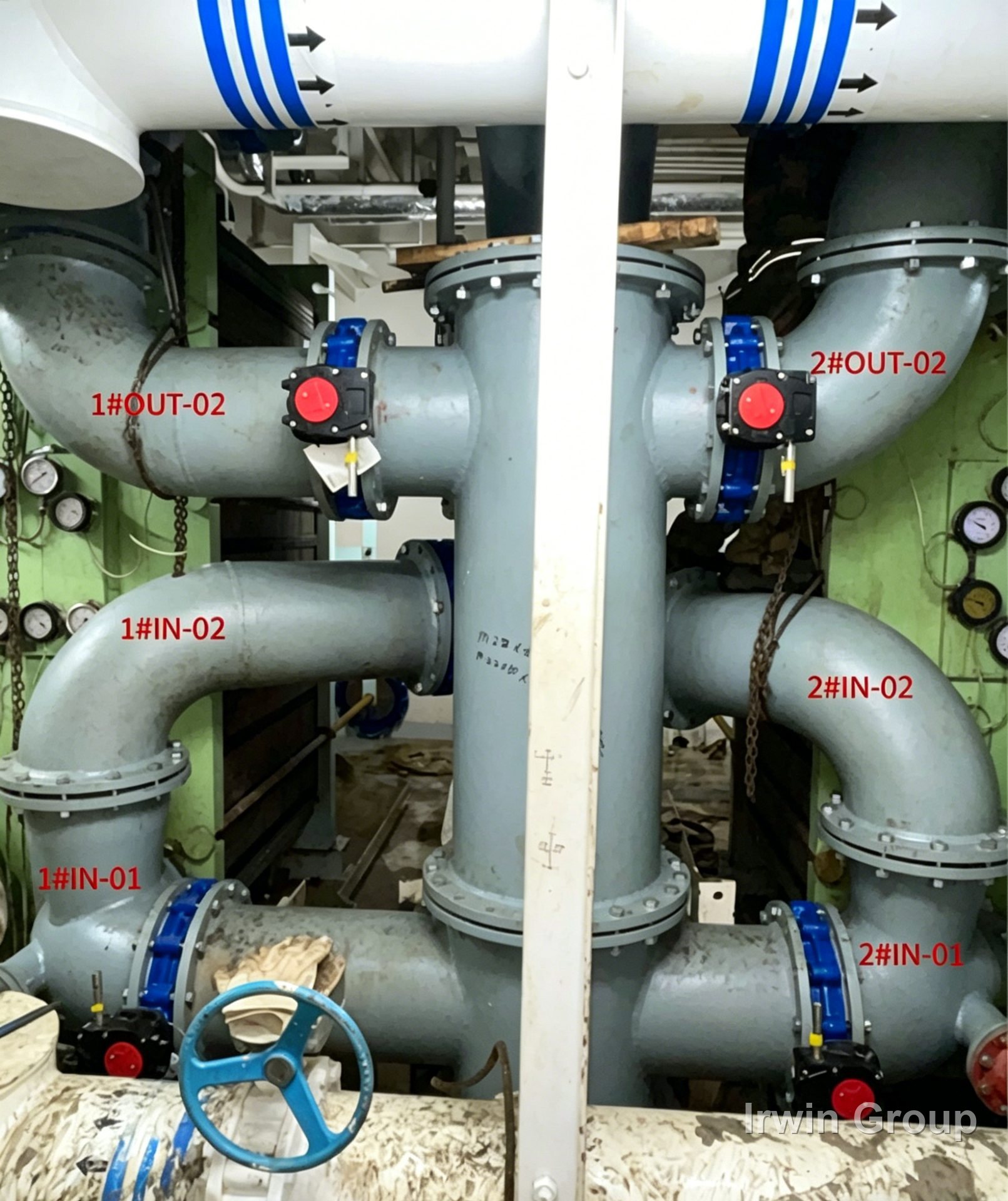 Asia-Pacific container vessel — onboard environment and pipe layout