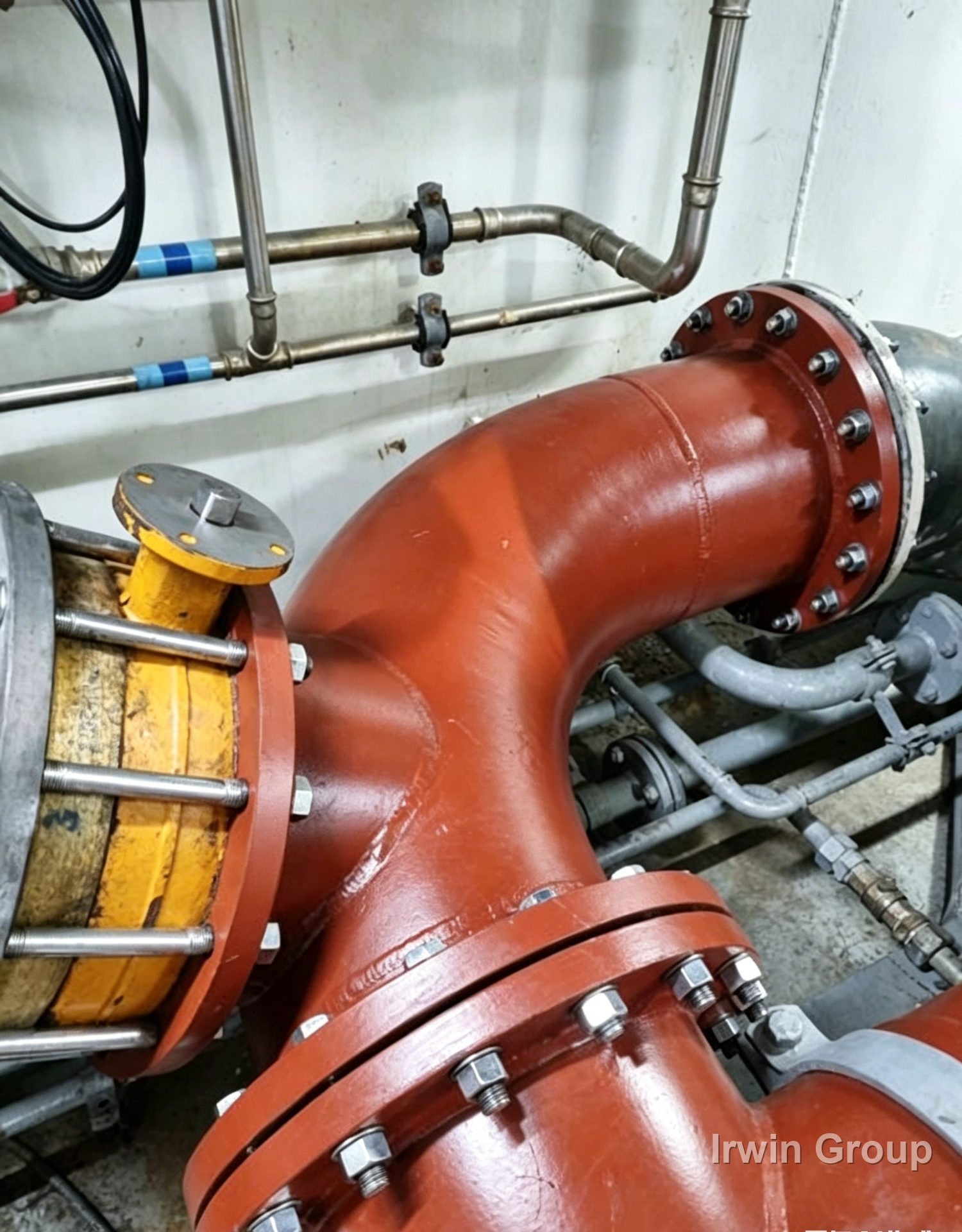On-site pipework survey aboard the Sweden vessel