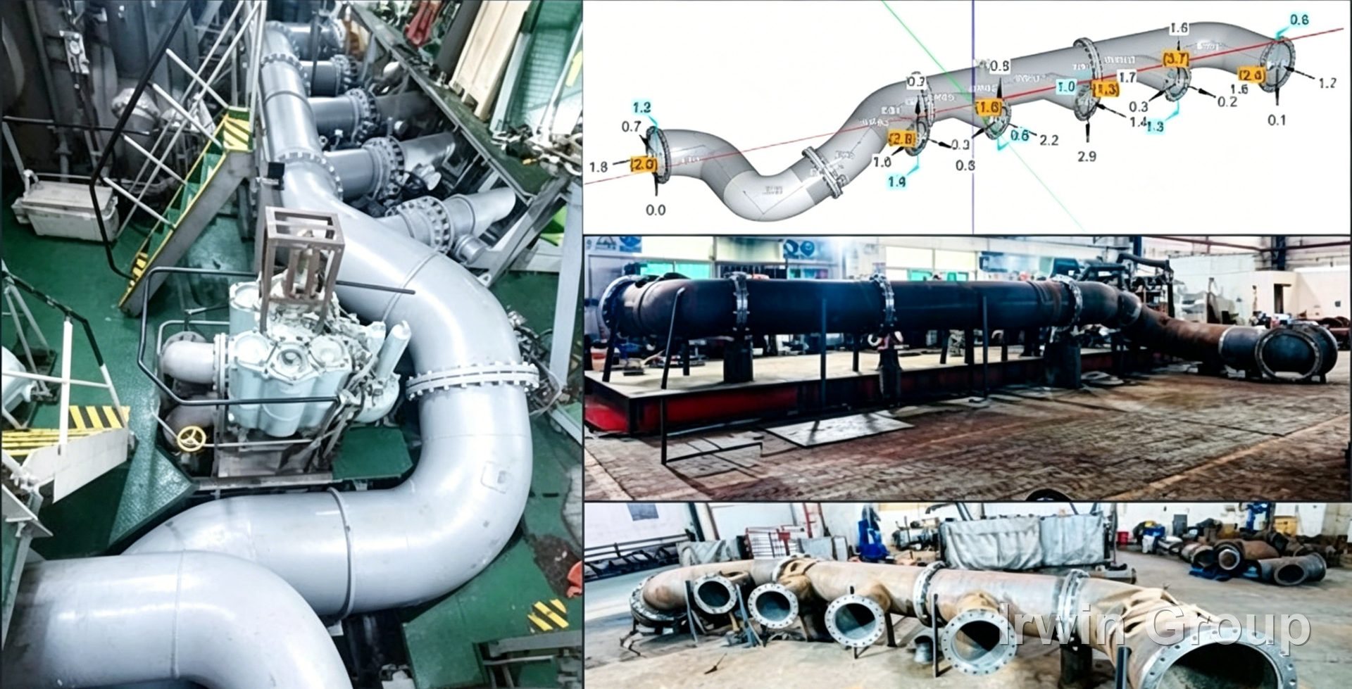 DN800 seawater main pipework on site at the Zhoushan yard